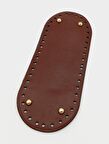 Suni Deri Bordo Renk 30X12 cm Oval Çanta Tabanı (Light Gold Aparatlı)