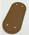 Suni Deri Vizon Renk 25X12 cm Oval Çanta Tabanı (Gümüş Aparatlı)