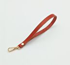 Gerçek Deri Kırmızı Renk Elcik Light Gold Metalli