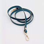 Gerçek Deri Spagetti Model Turkuaz Light Gold Metal Çanta Sapı