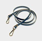 Gerçek Deri Spagetti Model Lacivert Antik Metal Çanta Sapı