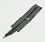 Gri Renk 28 Cm Derili Fermuar Gümüş Metalli