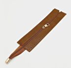 Taba Renk 28 Cm Derili Fermuar Light Gold Metalli