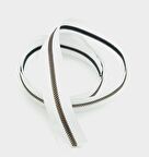 Ortası Gold Fermuar 100 Cm Beyaz Renk