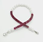 45 cm Akrilik Pullu İncili Çanta Sapı No:3