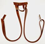 Suni Deri Taba Renk Sırt Çantası Sapı Gümüş Metalli