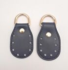 Lacivert Çift Kat Dikişli Suni Deri Sapucu Böce Light Gold Metalli