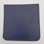 Lacivert Gerçek Deri 12x12 cm Cep