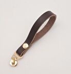 Kahverengi Gerçek Derili Light Gold Döngülü Fermuar Başı