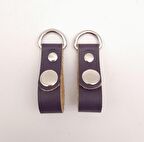 Mor Gerçek Deri Çıtçıtlı Sapucu Böce Gümüş Metalli