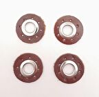 Kızıl Kahve Gerçek Derili 4 lü Kuşgözü Gümüş