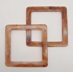 Kare Akrilik Sütlü Kahve Renk Mermer Desen Çanta Sapı