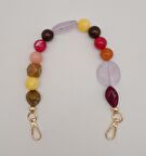 39 cm Kancalı Renkli Akrilik Zincir Light Gold Metalli