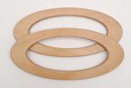 Oval Model 9x19.5 cm Açık Ahşap Renk Ahşap Çanta Sapı
