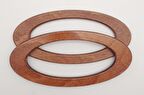 Oval Model 9x19.5 cm Koyu Ahşap Renk Ahşap Çanta Sapı