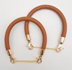 Çift Kısa Kordon Çanta Sapı Taba Renk Light Gold Metalli