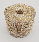 Özel Sarım Simli Kağıt İp Ebruli Gold Gri Renk