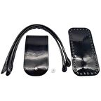 Pelikan Çanta Saplı Parlak Rugan Deri Çanta Seti Siyah Renk