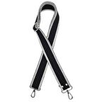 Pamuklu Kolon 120x4 cm Siyah Beyaz Renk Gümüş Metalli