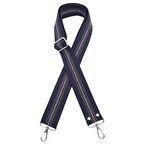 Pamuklu Kolon 120x4 cm Lacivert Renk Kahve Beyaz Çizgili Gümüş Metalli