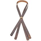 Gerçek Deri 70x1.2 cm Crazy Oil Hardal Sarı Renk Çift Çanta Sapı