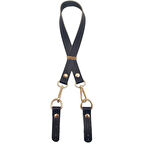 60x1.5 cm Gerçek Deri Siyah Renk Çanta Sapı Light Gold Metalli