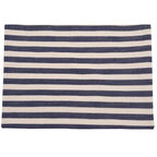 Balıksırtı Lacivert Çizgili Keten Çanta Yapım Kumaşı