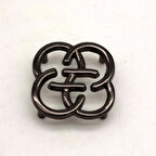 Angel Çanta Aksesuar Füme Renk 2  Cm Çiçek Model Plaka Süs