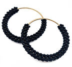 Angel Çanta Aksesuar  Yuvarlak Siyah Boncuklu  Light Gold Renk  Metal Çanta Sapı