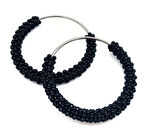 Angel Çanta Aksesuar  Yuvarlak Siyah Boncuklu  Gümüş Renk  Metal Çanta Sapı