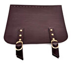Angel Çanta Aksesuar 24x19 cm Çift Mıknatıslı  Suni Deri Kapak Koyu Kahve Renk Light Gold Metalli