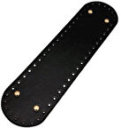 Angel Çanta Aksesuar Suni Deri 37x10 cm Oval Çanta Taban Siyah Renk Light Gold Aparatlı