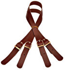 Angel Çanta Aksesuar Gerçek Deri Tokalı Model Çanta Sapı Kızıl Kahve  Renk Light Gold Metalli