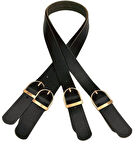 Angel Çanta Aksesuar Gerçek Deri Tokalı Model Çanta Sapı Siyah  Renk Light Gold Metalli