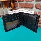 Hakiki Deri Erkek Bozuk Para Gözlü Siyah Cüzdan gvn-0118