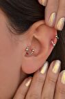 Kıvrımlı Çelik Spiral Piercing 6 mm Tragus Helix Kıkırdak Gümüş Renk