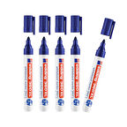 Edding 360 XL Doldurulabilir Beyaz Yazı Tahtası Kalemi Mavi 5 Li Set 