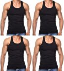 4 Adet Erkek Slim Fit Dar Kalıp Likralı Penye Sporcu Atleti(Rambo Atleti)