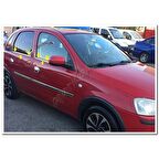 DB Chrome Opel Corsa C Cam Çıtası Nikelajı 2000-2006 4 Parça P.Çelik