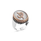 Amberkan Mineli Elif-Vav Yazılı Erkek Yüzük
