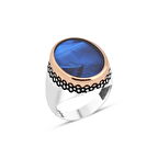 Amberkan Mavi Mineli Erkek Yüzük
