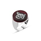 Amberkan Akik Taşlı Osmanlı Tuğralı Erkek Yüzük