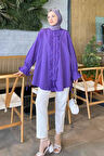 Flores Fırfırlı Tunik Mor
