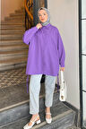 Oversize Gömlek Mor