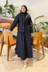 Bağlamalı Denim Takım Koyu Mavi