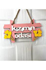 hşap Kapı Ve Duvar Dekor Süsü Renkli Kızımın Odası Yazısı Çocuklar Için Hediyelik 24x14 Cm