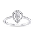 0.23 Karat Pırlanta Taşlı Damla Fantezi Yüzük