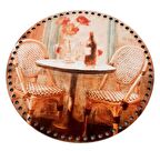 30 Cm Çapında Resimli Ahşap Tepsi Tabanı Yeni NY11