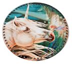 30 Cm Çapında Resimli Ahşap Tepsi Tabanı Yeni NY18