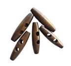 5li Ahşap Çoban Düğme 4 cm Haki